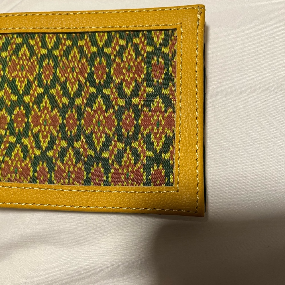 Men wallet. Color, green, and yellow.